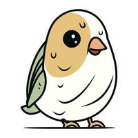 Funny little bird. Vector illustration isolated on a white background.