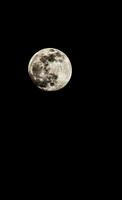 the moon is seen in the dark sky photo