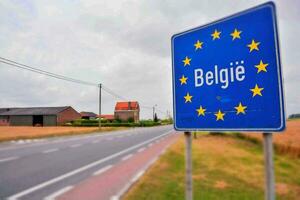 belgium border sign photo