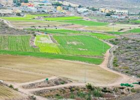 a view of the fields in the mountains photo