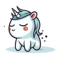 Cute cartoon unicorn. Vector illustration isolated on a white background.