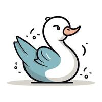 Swan icon. Cartoon of swan vector icon for web design