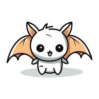Cute bat character vector illustration. Cartoon style isolated on white background.