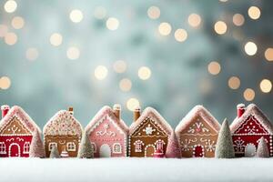 pan de jengibre casa viñetas en pastel Navidad fondo antecedentes con vacío espacio para texto foto