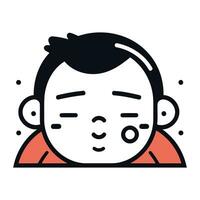 Cute baby face flat color icon. Pictogram for web page. mobile app. promo. UI UX GUI design element vector