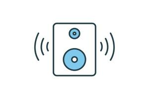 sound box icon. icon related to device, multimedia, music. flat line icon style. simple vector design editable