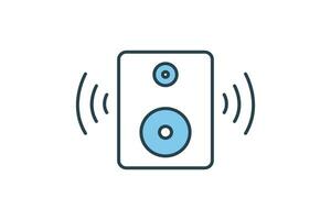 sound box icon. icon related to device, multimedia, music. flat line icon style. simple vector design editable