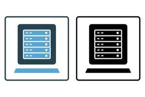 server rack icon. icon related to device, computer technology. solid icon style. simple vector design editable