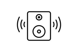 sonido caja icono. icono relacionado a dispositivo, multimedia, música. línea icono estilo. sencillo vector diseño editable