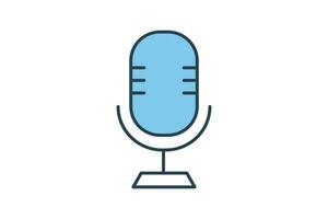 microphone icon. icon related to device, computer technology. flat line icon style. simple vector design editable
