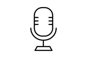 microphone icon. icon related to device, computer technology. line icon style. simple vector design editable