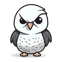 Owl Cute Cartoon Mascot Character Vector Illustration.