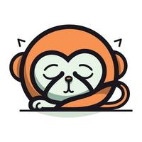 Cute monkey cartoon vector illustration. Cute cartoon monkey character.