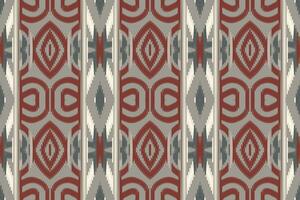 Motif Ikat Seamless Pattern Embroidery Background. Ikat Stripe Geometric Ethnic Oriental Pattern Traditional. Ikat Aztec Style Abstract Design for Print Texture,fabric,saree,sari,carpet. vector