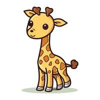 Cute Giraffe Cartoon Mascot Character Vector Illustration.