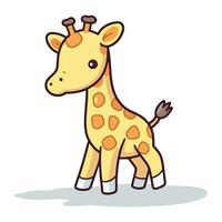 Giraffe cartoon character. Cute giraffe vector illustration.