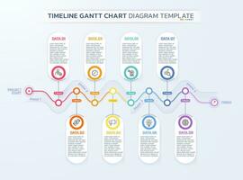 cronograma Gantt gráfico infografía modelo antecedentes vector