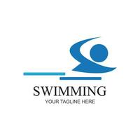 Swimming sport logo ilustration vector design template