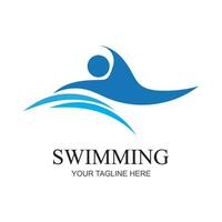 Swimming sport logo ilustration vector design template