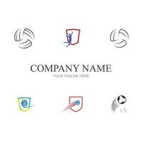 Volleyball logo, emblem, icons, designs templates with volleyball ball on a light background vector