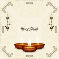 Religious Happy Diwali Indian festival decorative background vector