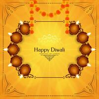 Elegant Happy Diwali Indian festival greeting card background vector