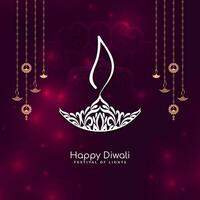 Elegant Happy Diwali Indian festival greeting card background vector