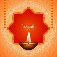 Happy Diwali hindu Indian cultural festival background design vector