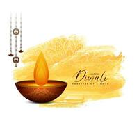 Elegant Happy Diwali Indian festival greeting card background vector