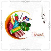 Religious Happy Diwali Indian festival decorative background vector