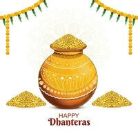 hindú festival subh Dhanteras tarjeta antecedentes vector