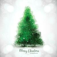 Holiday decorative christmas tree greeting card background vector
