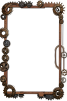 Steampunk border frame PNG transparent background Ai Generative