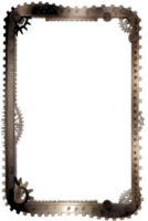 steampunk gräns ram png transparent bakgrund ai generativ