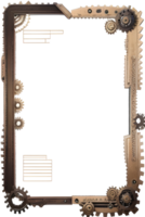 steampunk gräns ram png transparent bakgrund ai generativ