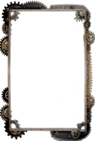 Steampunk border frame PNG transparent background Ai Generative