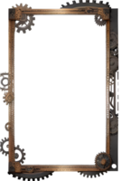 steampunk gräns ram png transparent bakgrund ai generativ