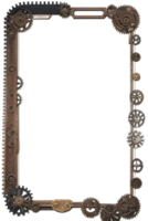 steampunk gräns ram png transparent bakgrund ai generativ