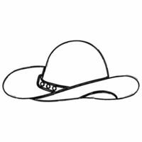 Cowboy hat drawing decoration design. photo