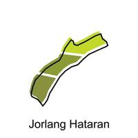 Map City of Jorlang Hataran, Map Province of North Sumatra illustration design, World Map International vector template with outline graphic sketch style isolated on white background