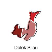 mapa ciudad de dolok Silau, mapa provincia de norte Sumatra ilustración diseño, mundo mapa internacional vector modelo con contorno gráfico bosquejo estilo aislado en blanco antecedentes
