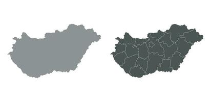 Hungría mapa. mapa de Hungría en conjunto vector