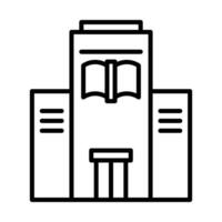 library building icon in line vector