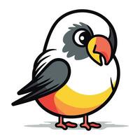 Bullfinch Bird Cartoon Mascot Character Vector Illustration.