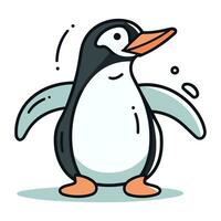 Penguin vector illustration. Cute cartoon penguin character.