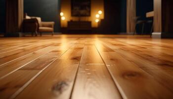 Modern hardwood flooring enhances the elegance of the empty living room generated by AI photo