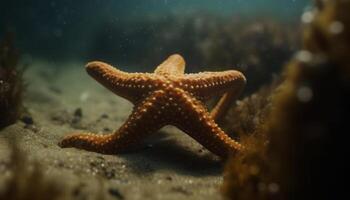 Underwater beauty starfish, fish, reef, sea life generated by AI photo