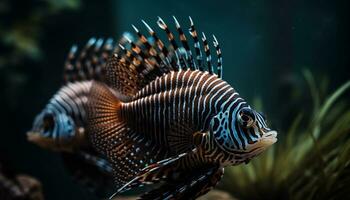 Underwater animal nature fish reef scuba diving multi colored tropical climate generated by AI photo