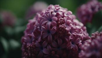 Freshness and beauty in nature a close up of a purple flower generated by AI photo