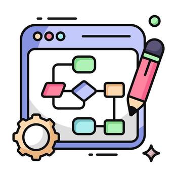 conceptual plano diseño icono de web jerarquía vector